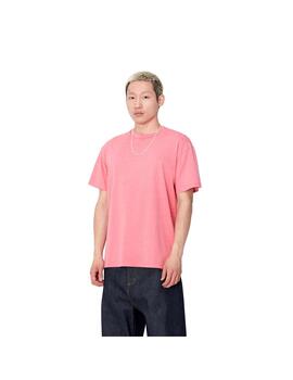 Camiseta Carhartt Wip S/S Duster Script rosa lavado hombre