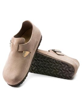 Zuecos Birkenstock London ante gris de mujer