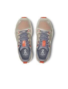 On Running Cloudsurfer Trail beige naranja de mujer