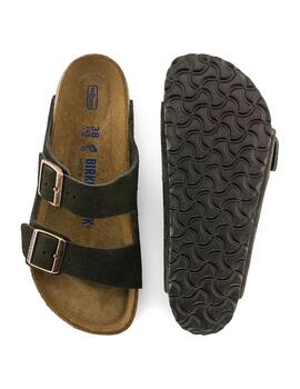 Sandalias Birkenstock Arizona ante marrón soft de mujer