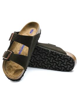 Sandalias Birkenstock Arizona ante marrón soft de mujer