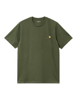 Camiseta Carhartt Wip S/S American Script verde de hombre