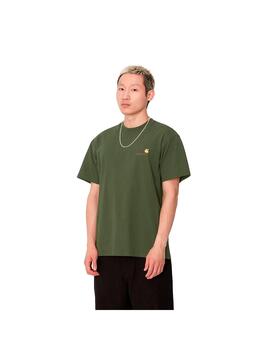 Camiseta Carhartt Wip S/S American Script verde de hombre