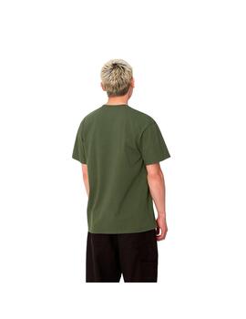 Camiseta Carhartt Wip S/S American Script verde de hombre