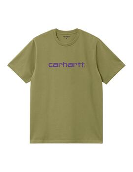 Camiseta Carhartt Wip S/S Script verde de hombre