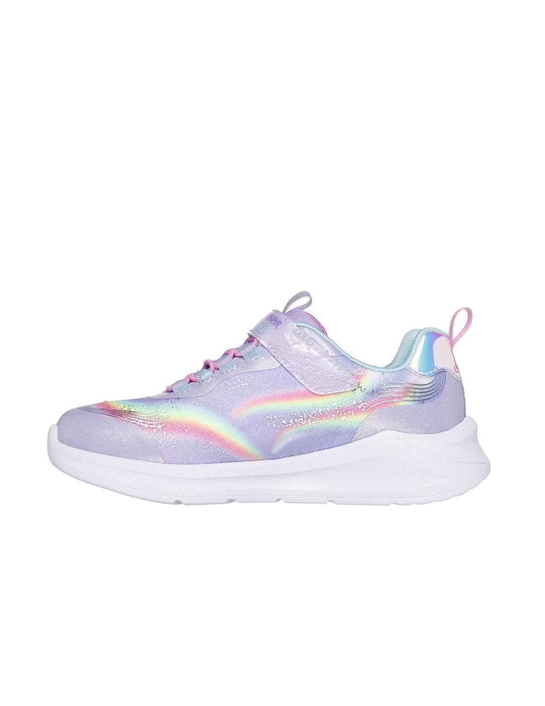 Zapatillas Skechers Unicorn Chaser de luces malva de niña