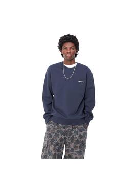 Sudadera Carhartt Wip Script Embroidery azul de hombre