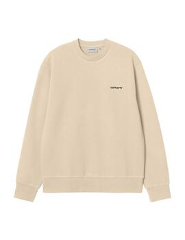 Sudadera Carhartt Wip Script Embroidery beige de hombre