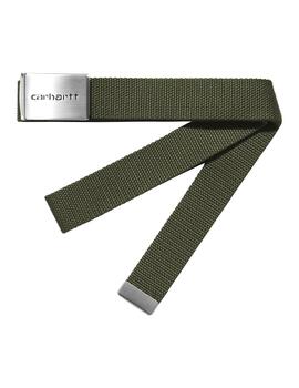 Cinturón Carhartt Wip Clip Belt Chrome verde de hombre