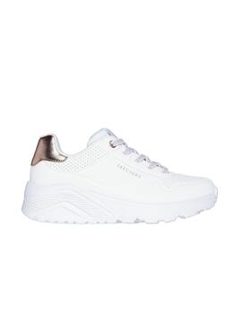 Zapatillas Skechers Uno Lite Metallic Mode blanca de niños