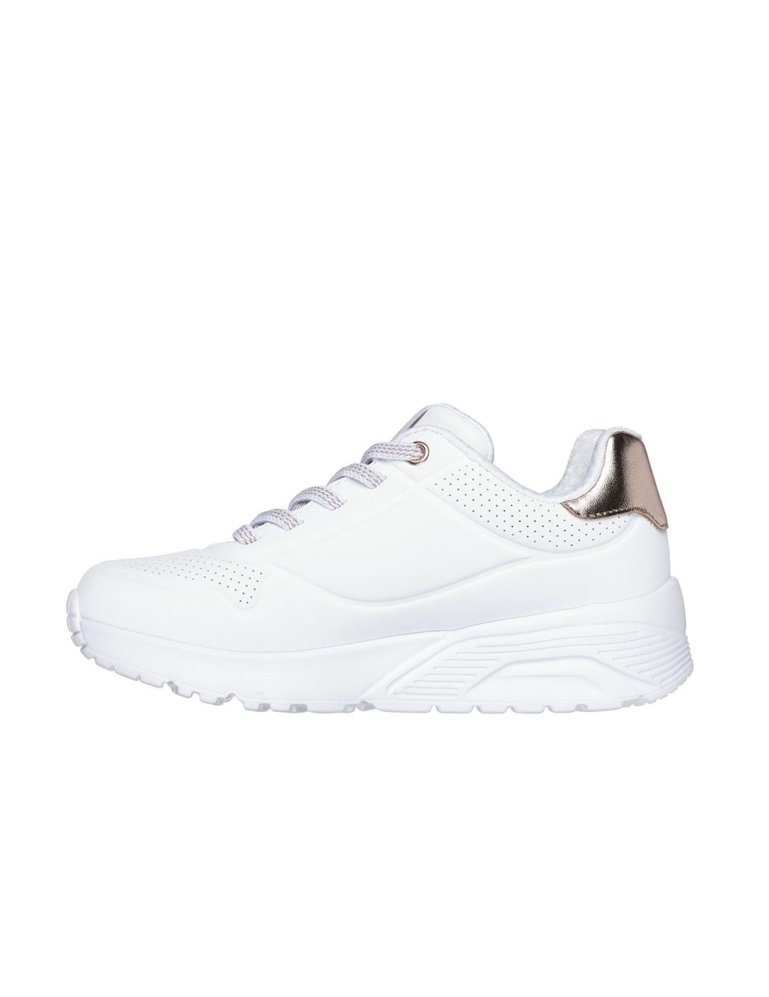 Zapatillas Skechers Uno Lite Metallic Mode blanca de niños