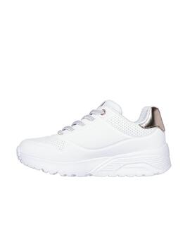 Zapatillas Skechers Uno Lite Metallic Mode blanca de niños