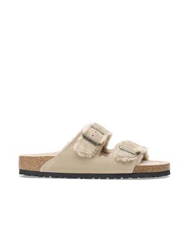 Sandalias Birkestock Arizona Shearling beige de mujer