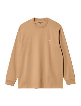 Camiseta Carhartt Wip L/S Chase camel de hombre