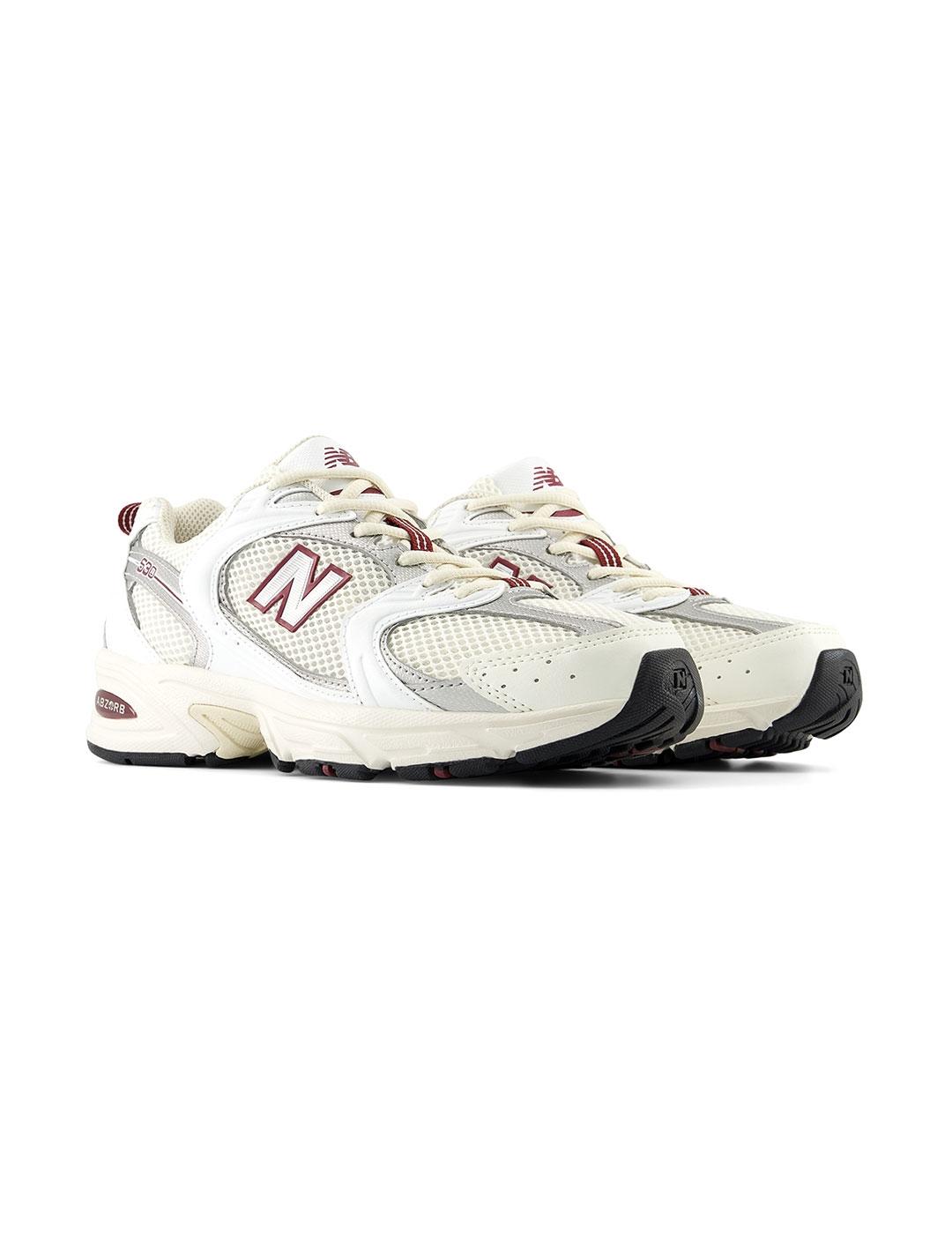 Zapatillas New Balance MR530SZ blanca con granate de mujer