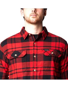 Camisa Columbia Flare Gun Sail roja y negra de hombre