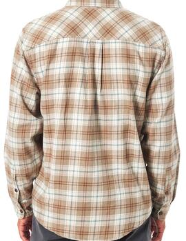 Camisa Katin Derek Flannel beige cuadros de hombre