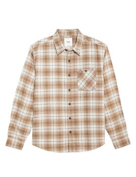 Camisa Katin Derek Flannel beige cuadros de hombre