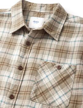 Camisa Katin Derek Flannel beige cuadros de hombre