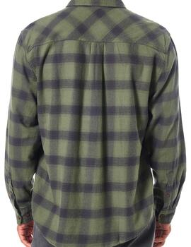 Camisa Katin Derek Flannel verde cuadros de hombre