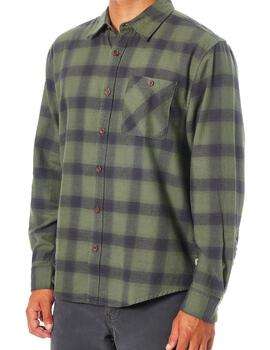 Camisa Katin Derek Flannel verde cuadros de hombre