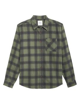 Camisa Katin Derek Flannel verde cuadros de hombre