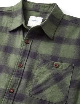 Camisa Katin Derek Flannel verde cuadros de hombre