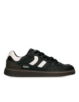 Zapatillas Coolway Goal negra en piel para mujer