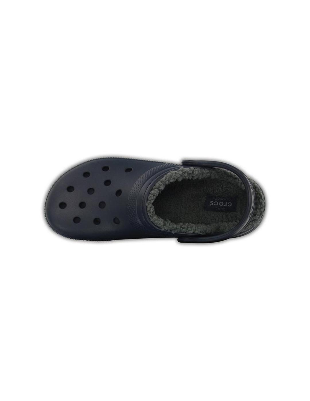 Zuecos Crocs Classic Lined Clog marino con pelo de hombre