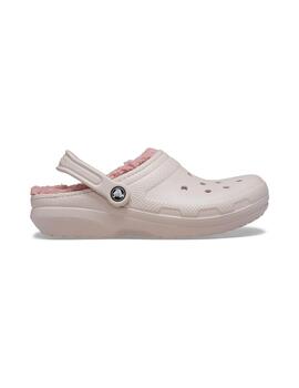 Zuecos Crocs Classic Lined Clog rosa de mujer