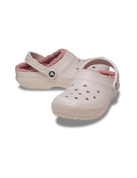 Zuecos Crocs Classic Lined Clog rosa de mujer