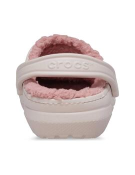 Zuecos Crocs Classic Lined Clog rosa de mujer