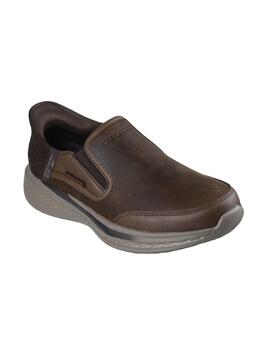 Zapatos Skechers Slip-ins relax fit slade marrón piel de hom