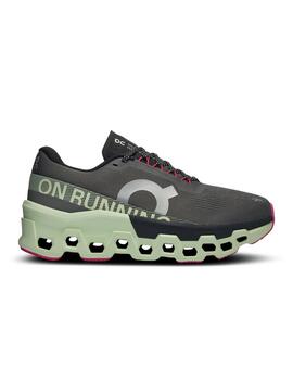 On Running Cloudmonster 2 gris oscuro con lima de mujer