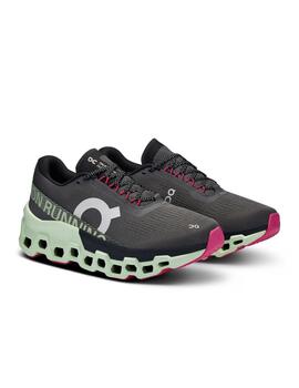 On Running Cloudmonster 2 gris oscuro con lima de mujer