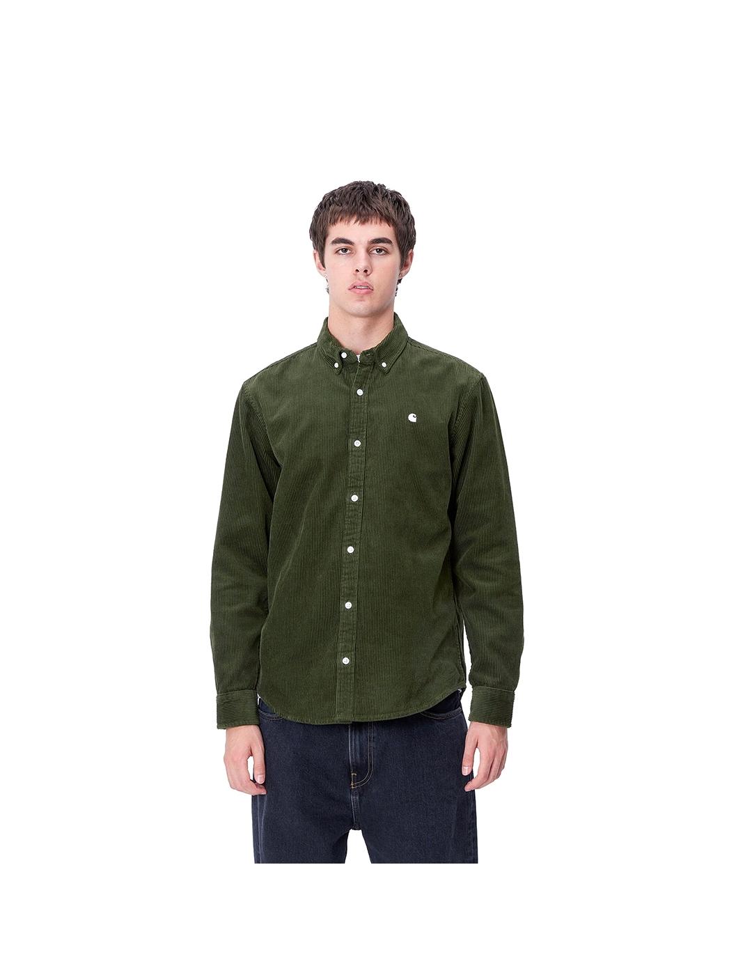 Camisa Carhartt Wip L/S Madison pana verde de hombre