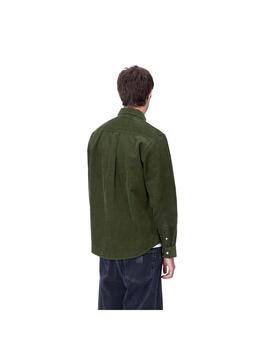 Camisa Carhartt Wip L/S Madison pana verde de hombre