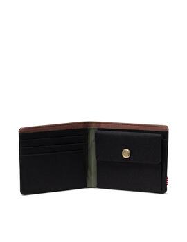 Cartera Herschel Roy Coin negra multi de hombre