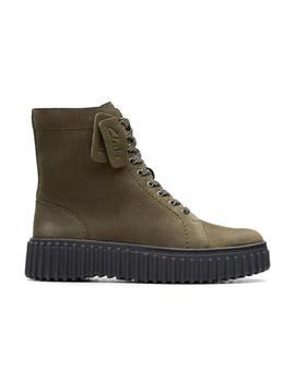 Botas Clarks Torhill Rise nubuck verde oscuro de mujer