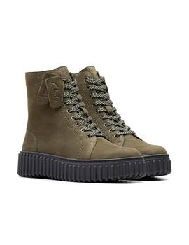 Botas Clarks Torhill Rise nubuck verde oscuro de mujer