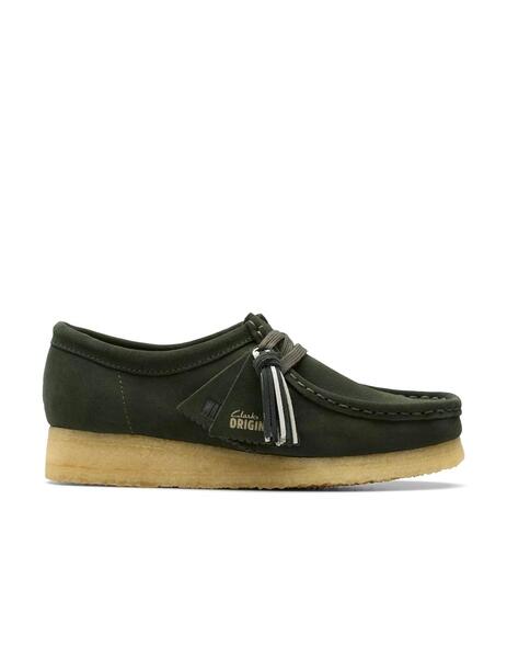 Zapatos Clarks Wallabee verdes en ante para mujer