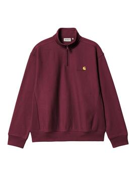 Sudadera Carhartt Wip Half Zip American Script grana hombre