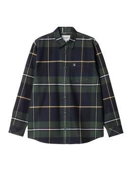 Camisa Carhartt Wip L/S Garnett Check verde marino de hombre