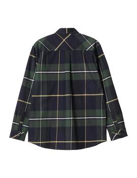 Camisa Carhartt Wip L/S Garnett Check verde marino de hombre