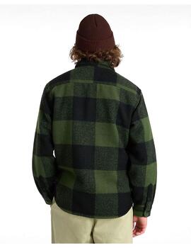 Sobrecamisa Vans Denby Fuzzy Shacket negra y verde de hombre