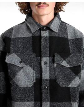 Sobrecamisa Vans Denby Shacket negra y gris de hombre