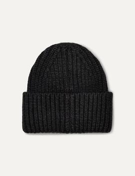 Gorro UGG Chunky Rib Logo negro de mujer