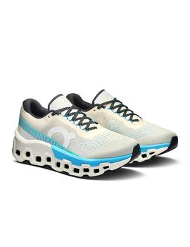 Zapatillas On Running Cloudmonster 2 crudo azul de mujer