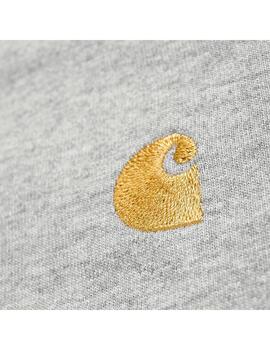 Camiseta Carhartt Wip L/S Chase grey heather gold de hombre