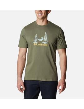 Camiseta Columbia Rockaway River stone green para hombre